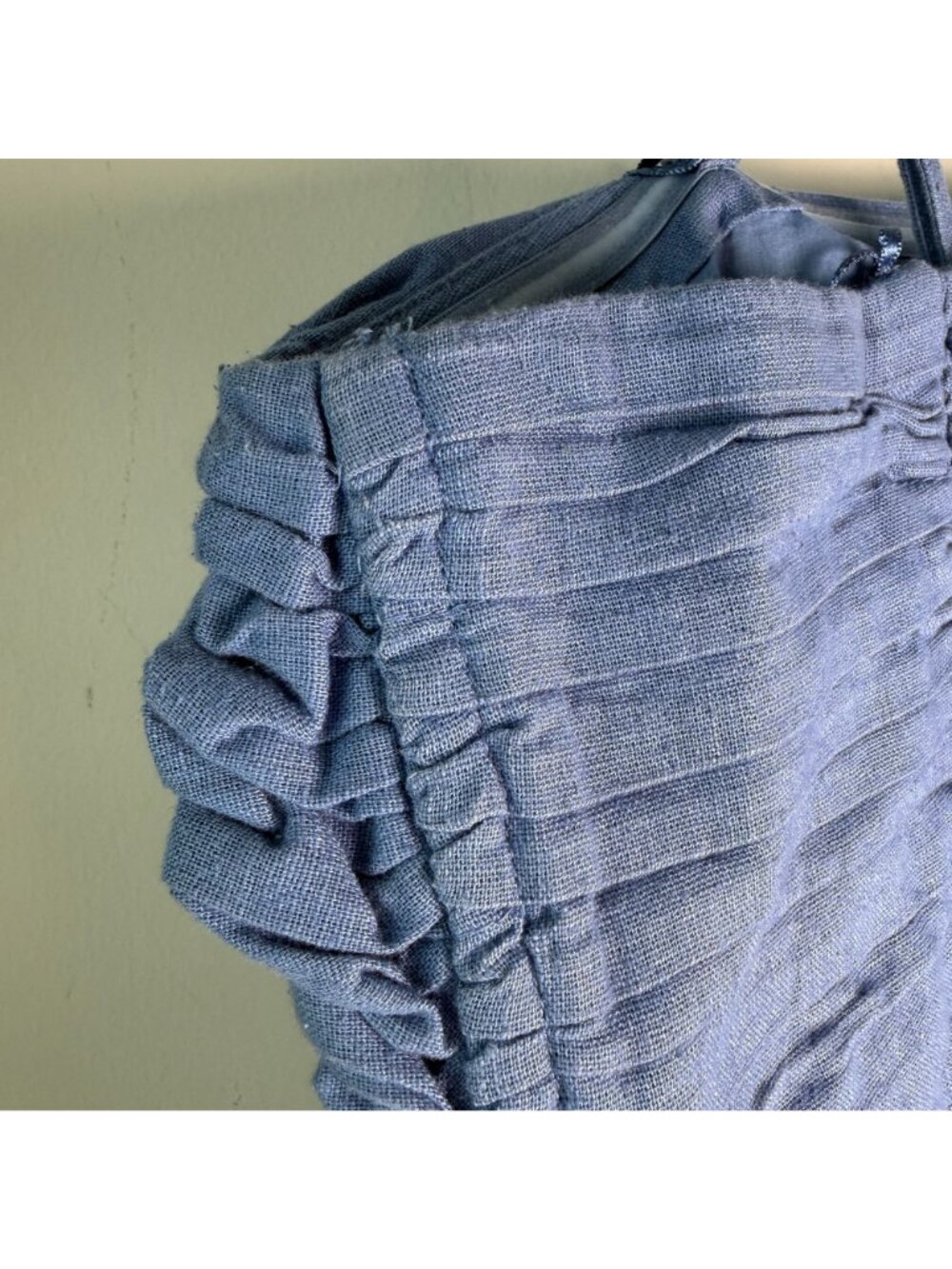 Abercrombie & Fitch Emerson Linen Cotton Blend Maxi Dress Blue XL Preppy Coastal - Picture 8 of 12